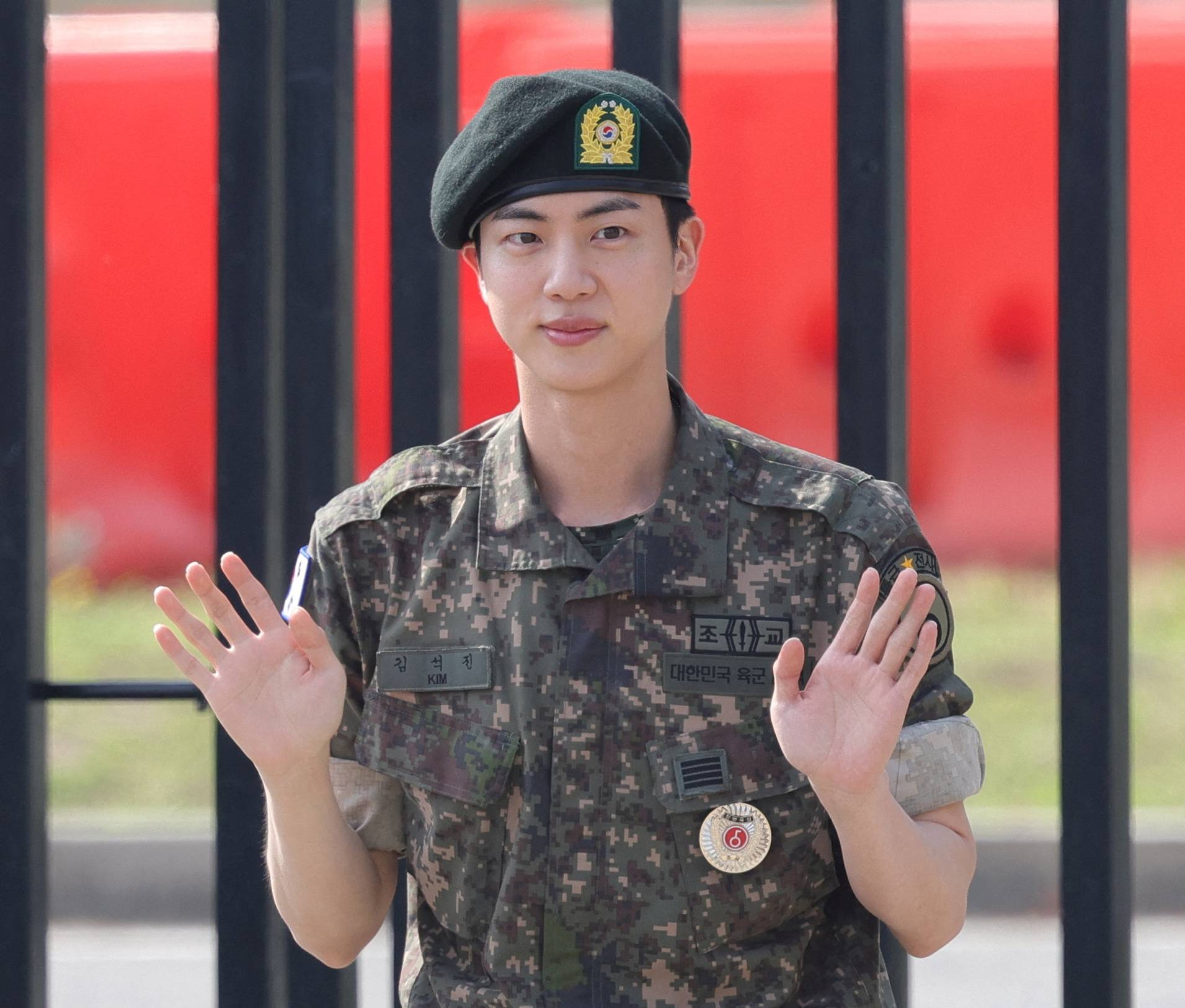 K-pop boy band BTS member Jin has been discharged from the military in Yeoncheon