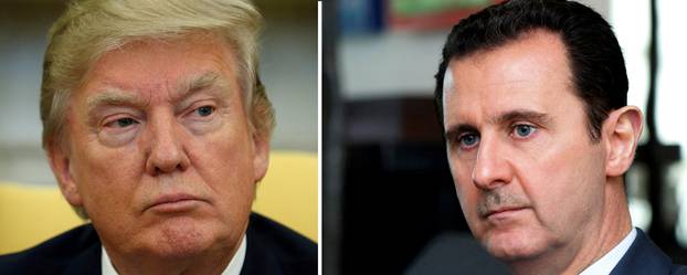 FILE PHOTOS: Combination of file photos of Donald Trump and Bashar al-Assad