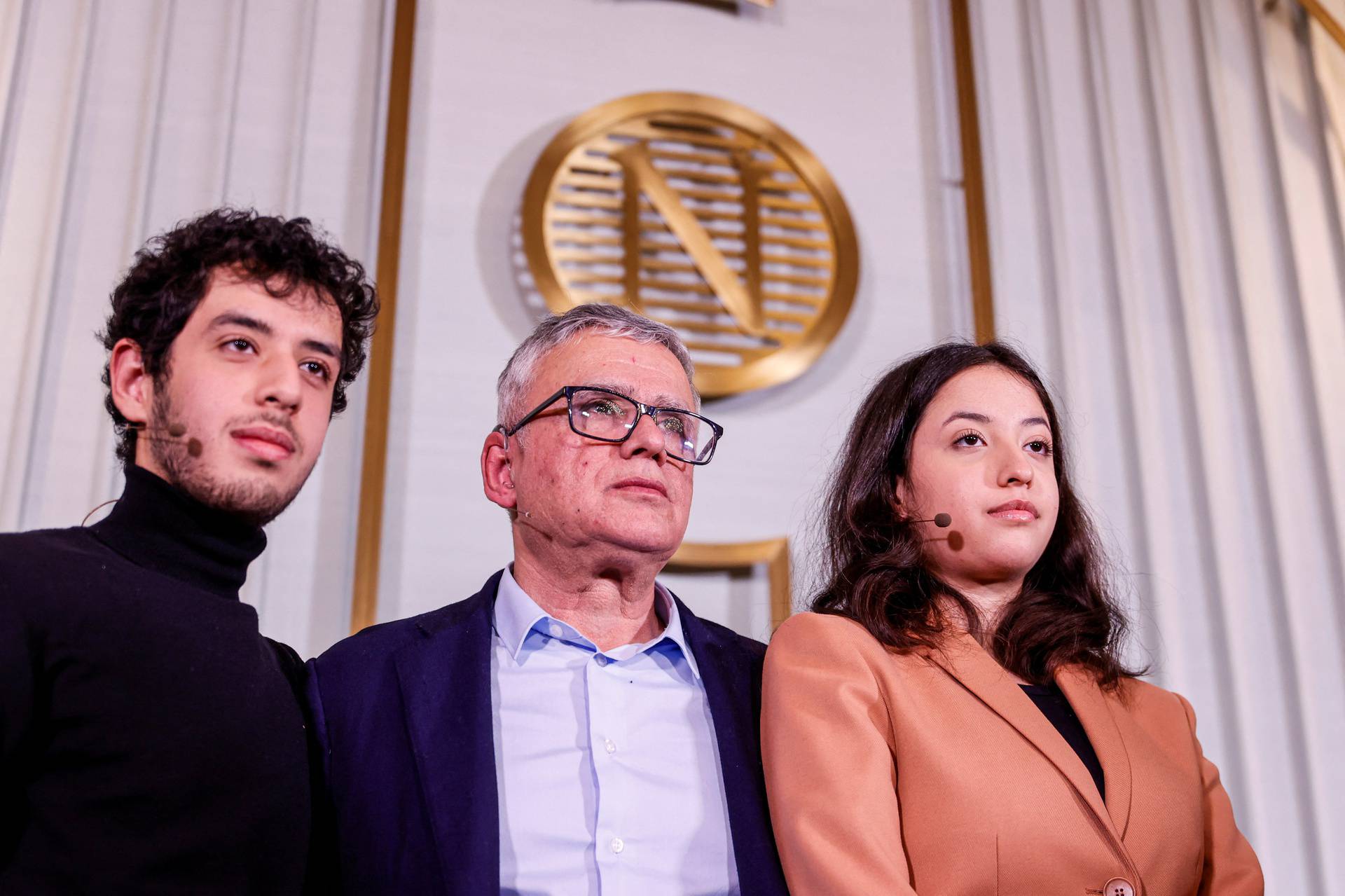 Press conference with the husband and children of this year's winner of the Nobel Peace Prize