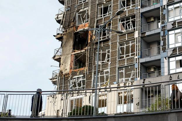 Aftermath of a Russian missile and drone attack in Kyiv