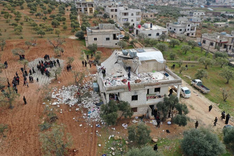 Aftermath of a counter-terrorism mission conducted by the U.S. Special Operations Forces in Atmeh