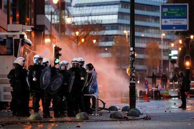 Demonstration against COVID-19 measures near the European Commission in Brussels