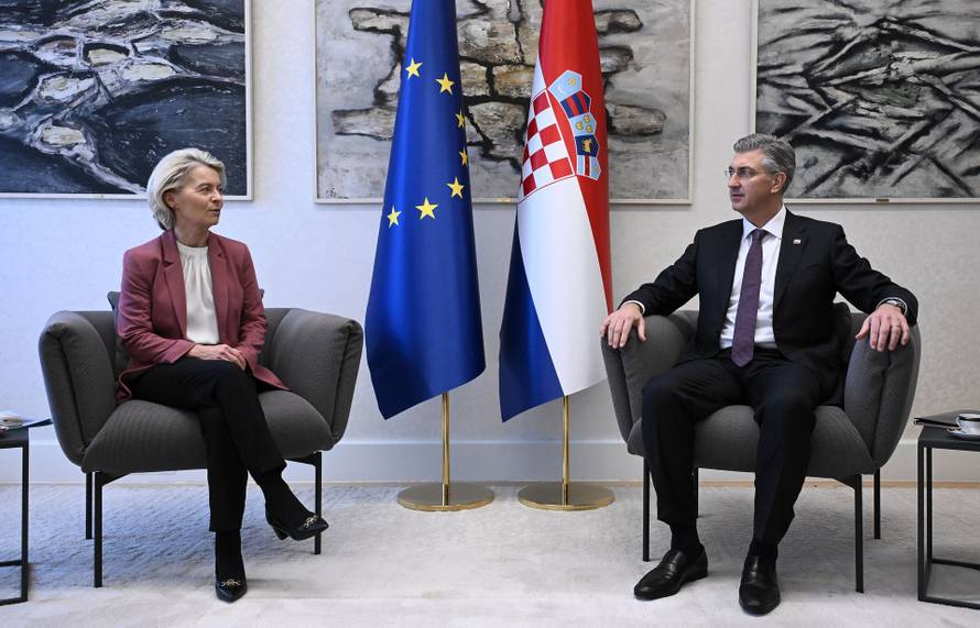 Zagreb: Sastanak predsjednika Vlade Andreja Plenkovica s predsjednicom Europske komisije Ursulom von der Leyen