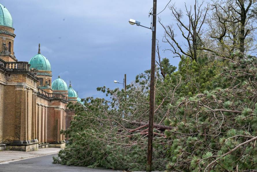 Zagreb: U nevremenu teško  oštećeno gradsko groblje Mirogoj