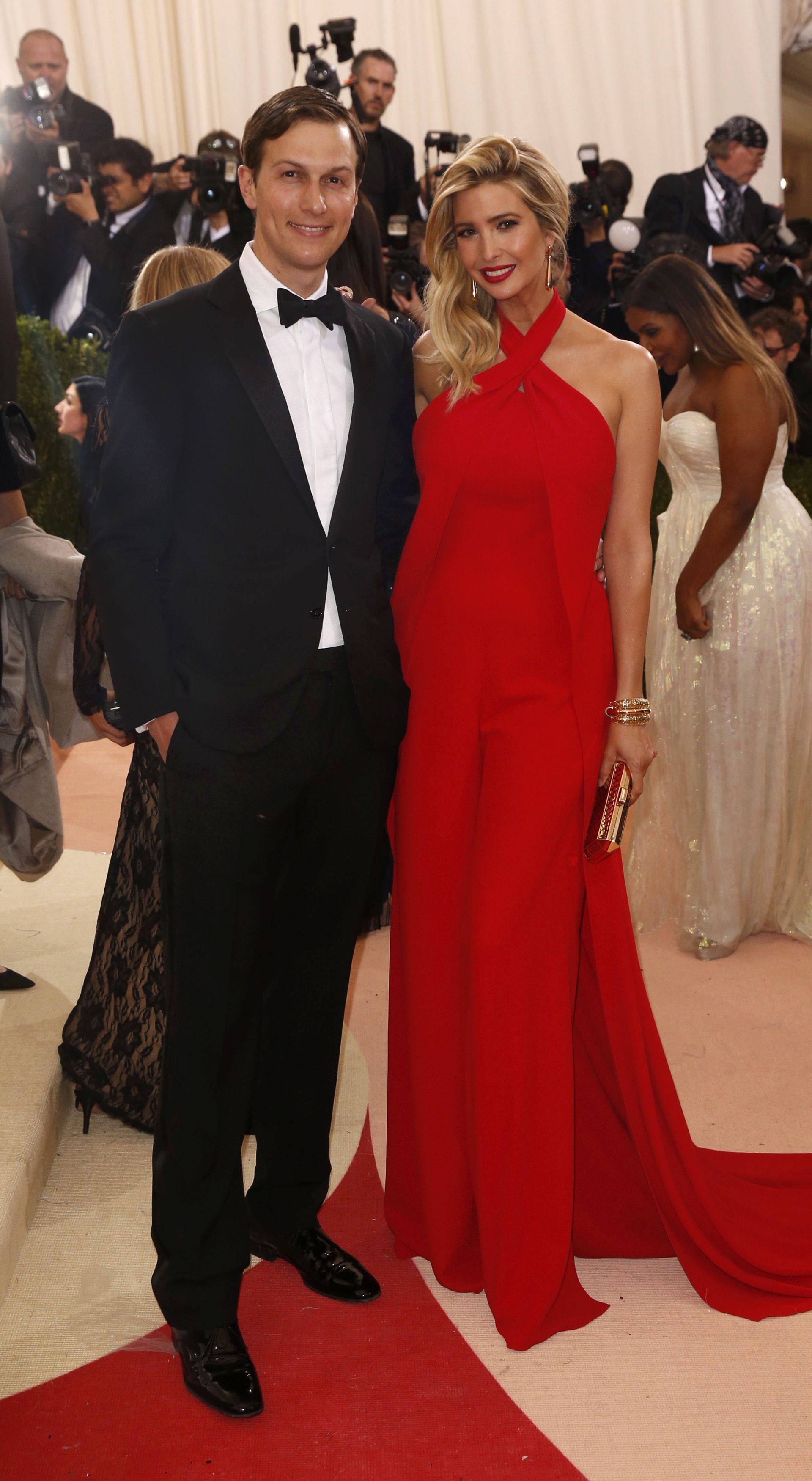 Ivanka Trump and husband Jared Kushner arrive at the Met Gala in New York