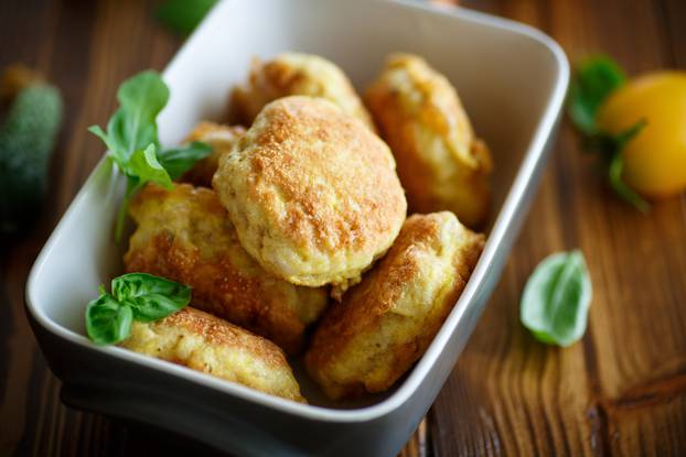 fried cutlet in ceramic form