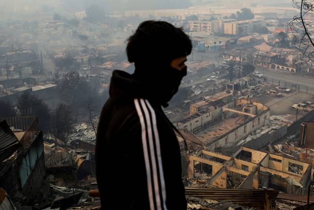 Wildfire burns in Chile