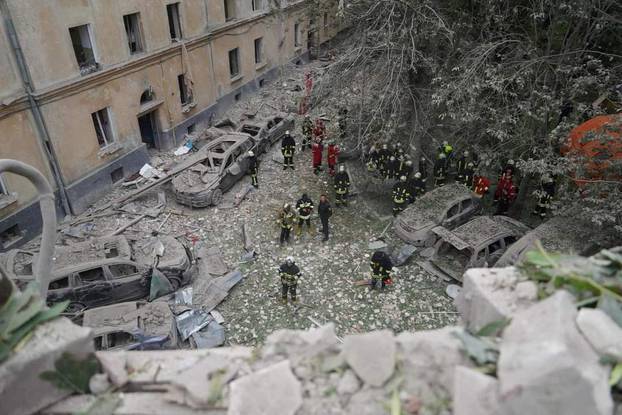 Aftermath of a Russian missile attack in Lviv