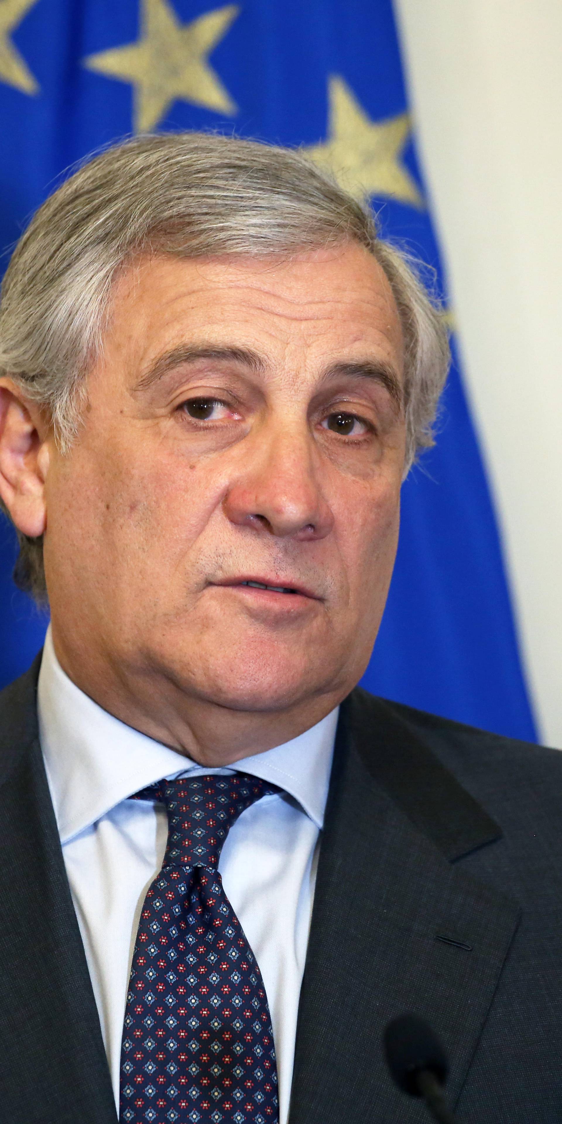 The President of the European Parliament Antonio Tajani on a visit to Palermo received by Nello Musumeci