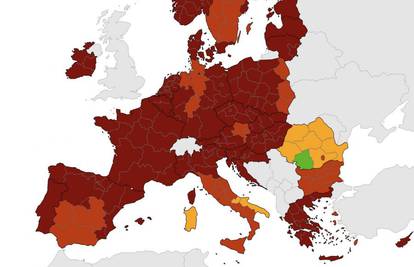 Hrvatska i veći dio Europe još u tamnocrvenom na koronakarti