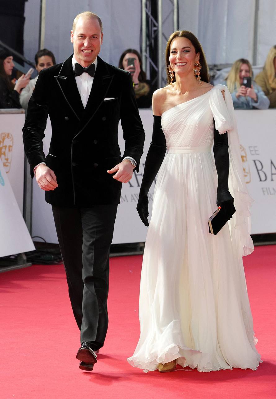 Britain's Prince William and Catherine, Princess of Wales, attend 2023 BAFTA Film Awards in London