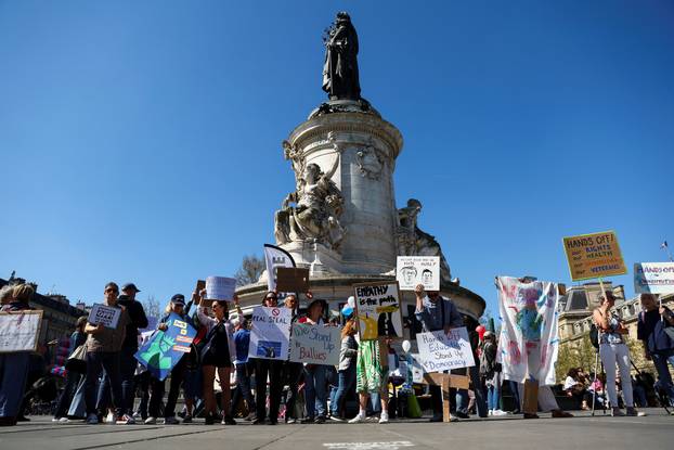 Anti-Trump 'Hands Off!' protest, in Paris