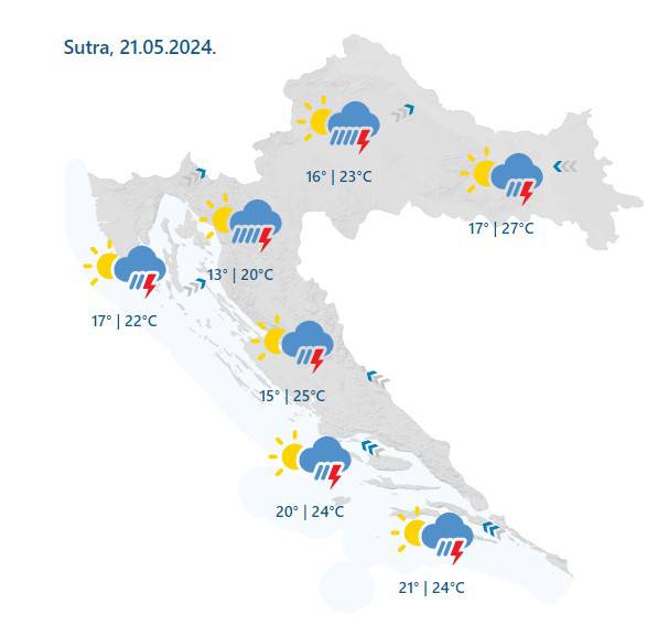 Pogledajte nevrijeme koje ide na Hrvatsku! Na karti veće od Istre, upalio se sustav za oluje