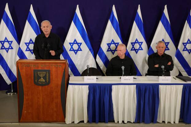 Israeli Prime Minister Netanyahu holds a press conference in Tel Aviv