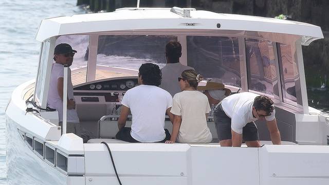 *PREMIUM-EXCLUSIVE* *MUST CALL FOR PRICING* Celebrities and Models Flock to Leonardo DiCaprio's Luxurious Yacht in Forte dei Marmi, Italy