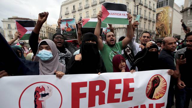 Madrid protest the situation of the Palestinian people in the Gaza