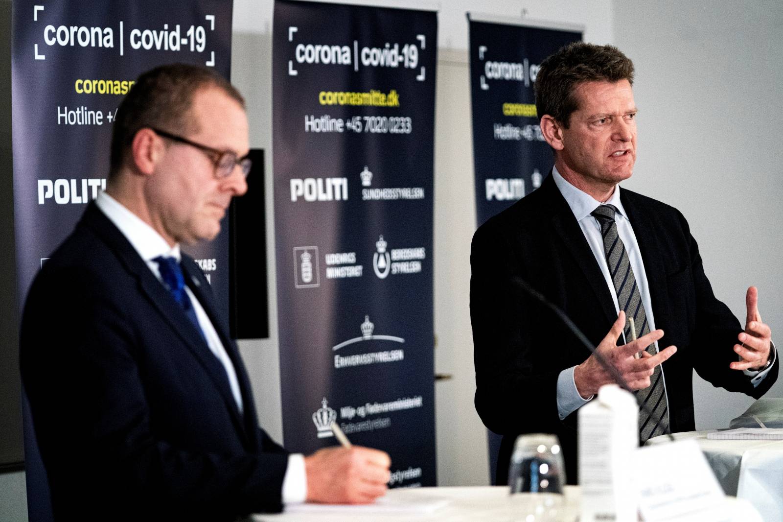 News conference about the coronavirus disease (COVID-19) at Eigtveds Pakhus, in Copenhagen