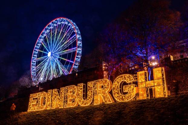 City of Edinburgh, United Kingdom. 15 November, 2024 Pictured: Edinburghs Christmas Market in Princes Street Gardens opens to the public. Credit: Rich Dyson/Alamy Live News