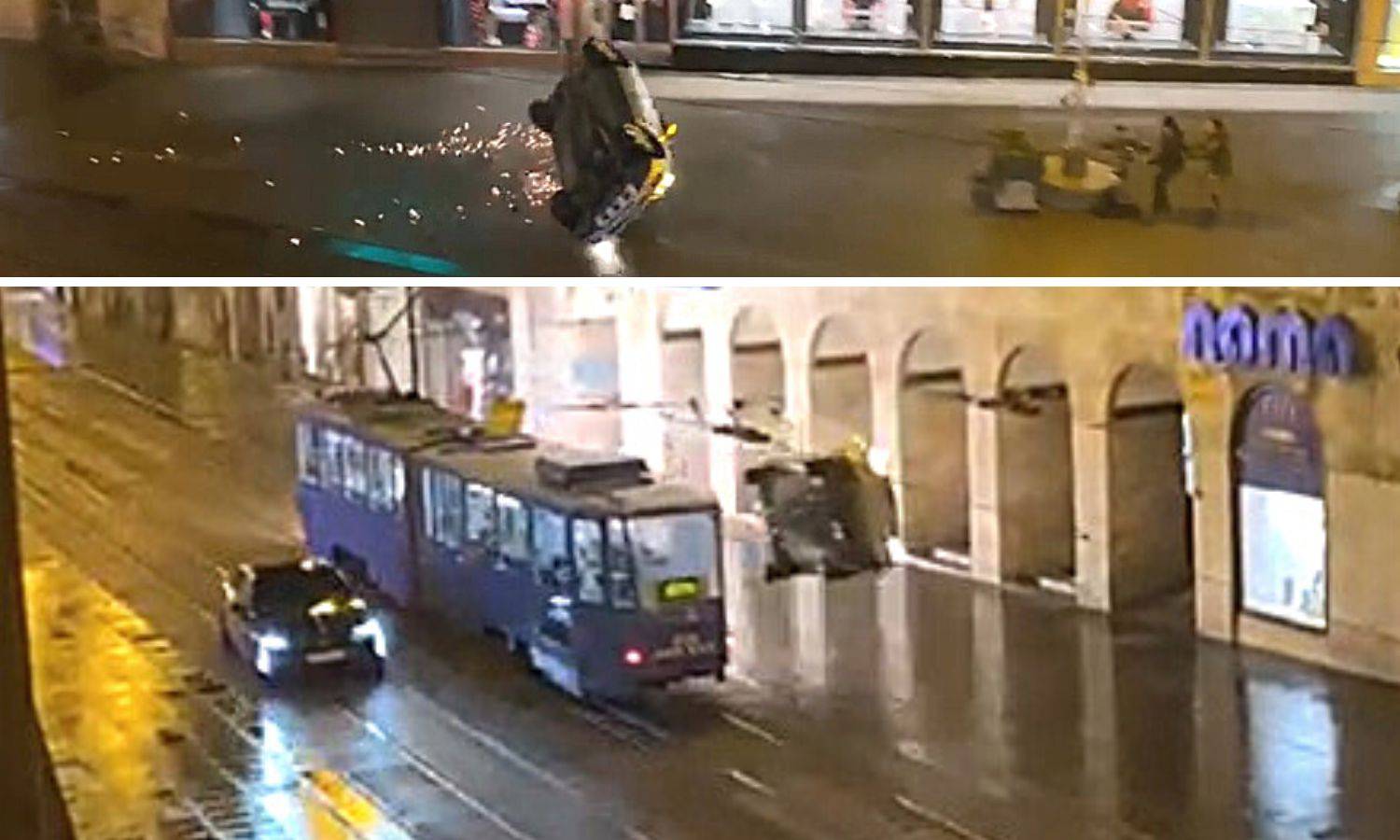 Snimka iz Zagreba! Jure Ilicom, eksplozije, iskre, auto na krovu: 'Strah me, pa tamo mi kći hoda'