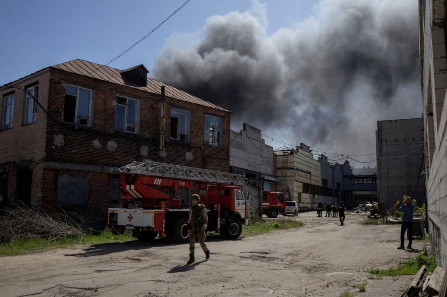FILE PHOTO: Aftermath of a Russian drone attack in Kharkiv