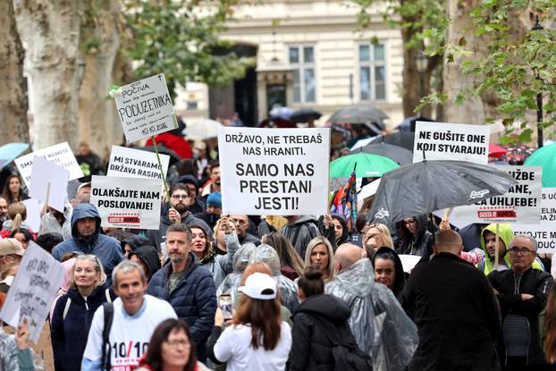 Zagreb: Prosvjed UGP-a i SMOi-ja protiv povećanja poreznog opterećenja