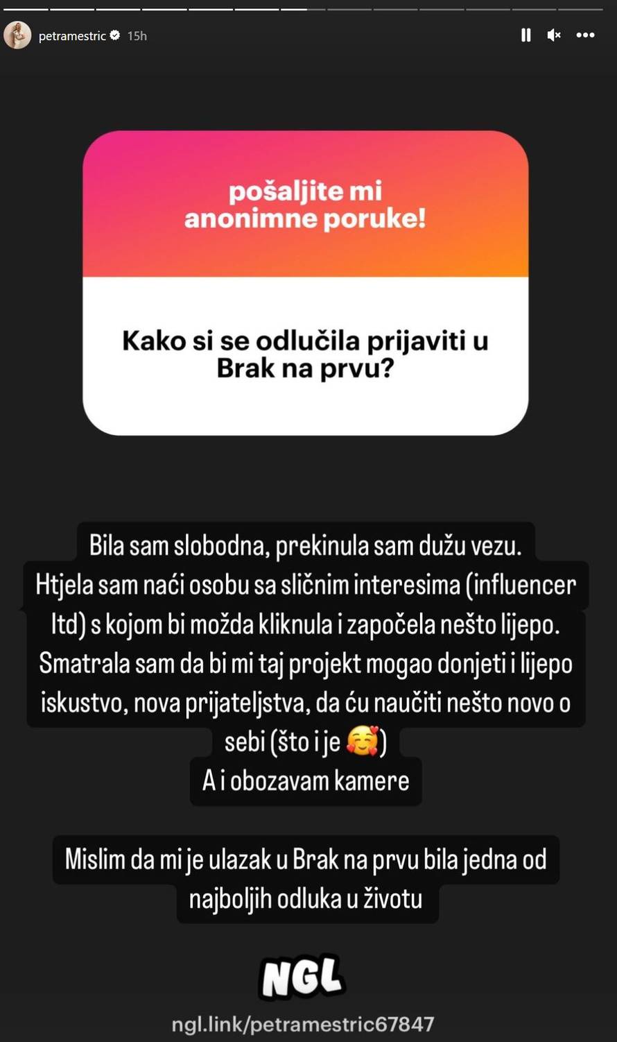 Petra Meštrić iz 'Braka na prvu' otkrila: Jako sam zaljubljena