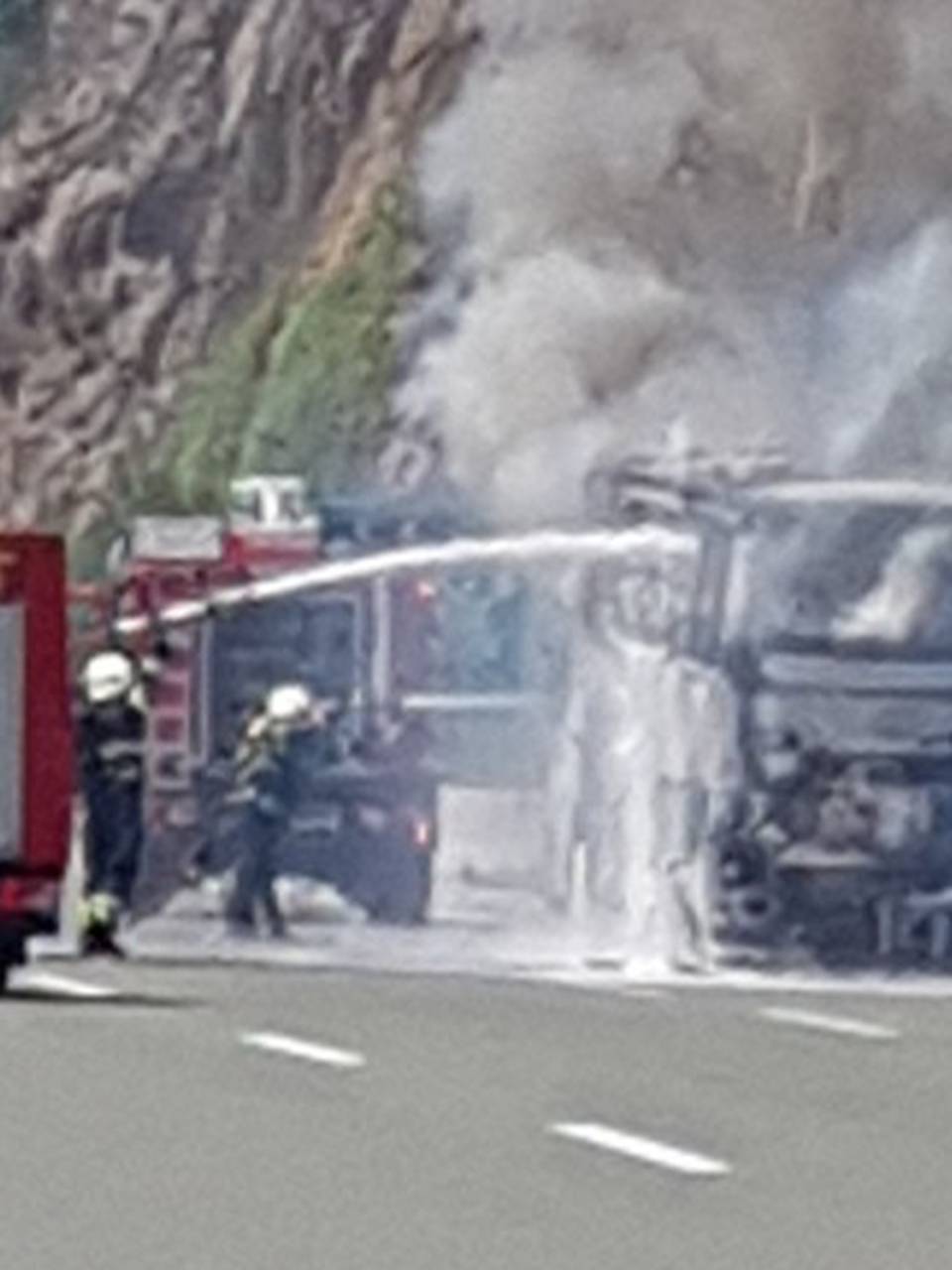 Video: Autobus je izgorio kod Rijeke, požar se širio i na šumu