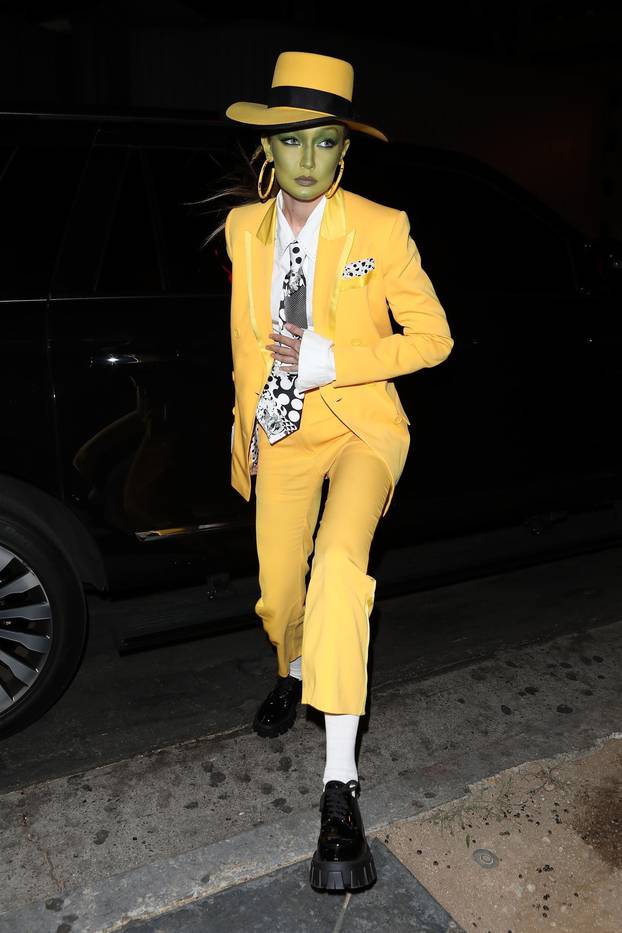 Gigi Hadid goes as The Mask for Kendall Jenner
