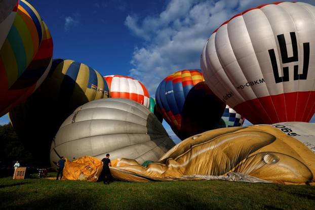 Hot air balloon fiesta above Hradec Kralove city