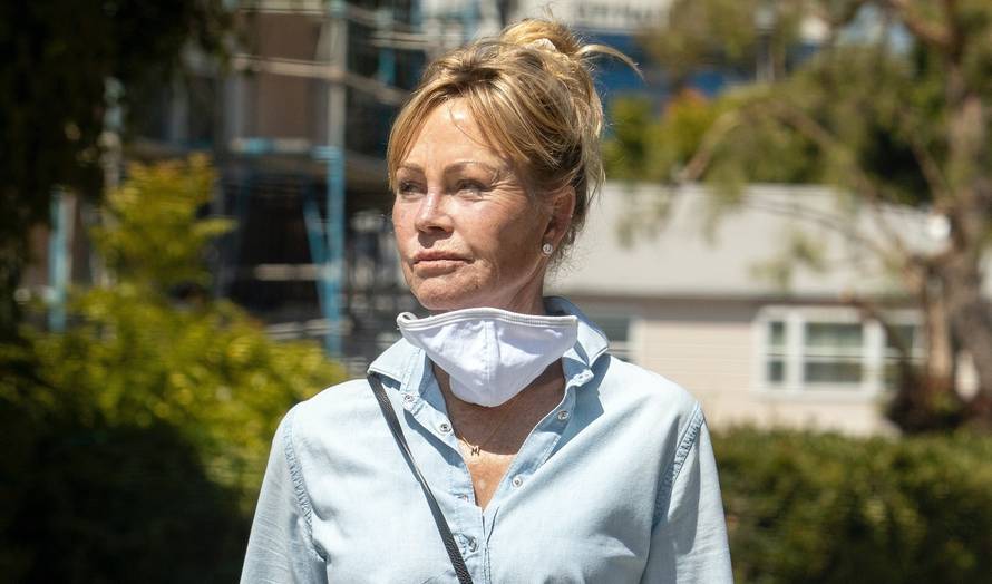 *EXCLUSIVE* Melanie Griffith seen taking a stroll in the morning