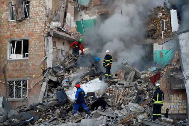 Aftermath of a Russian missile and drone attack in Kyiv