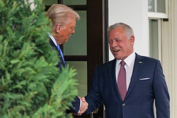 U.S. President Donald Trump meets with Jordan's King Abdullah at the White House in Washington