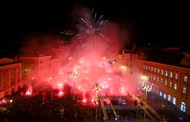 Zagreb: Doček brončanih rukometaša, pogled iz zraka 