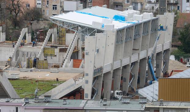 Zagreb: Pogled na izgradnju stadiona u Kranjčevićevoj ulici 