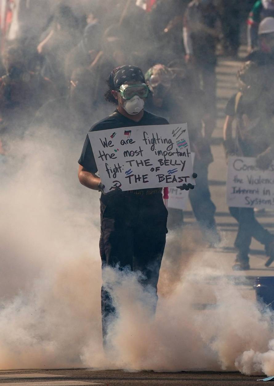 Protest against federal immigration sweeps, in Los Angeles