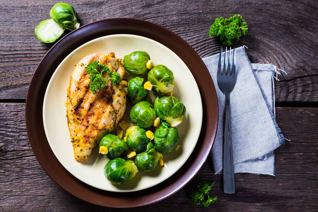 Fried,Chicken,And,Brussels,Sprouts