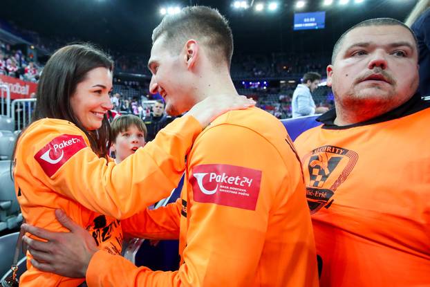 Zagreb: Slavlje rukometaša Hrvatske nakon pobjede nad Mađarskom i prolaska u polufinale Svjetskog prvenstva