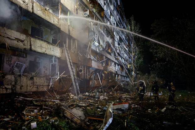 Aftermath of a Russian missile strike in Kyiv