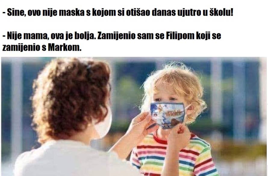 Kad se Luka iz škole vrati doma  s Filipovom maskom koju je ovaj posudio od Marka...