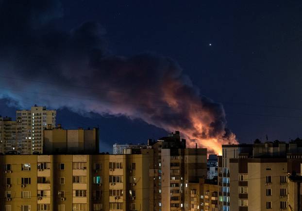 Russian drone and missile strike in Kyiv