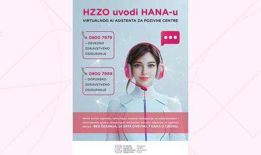 HANA se od danas javlja na pozive. HZZO uveo AI asistenta