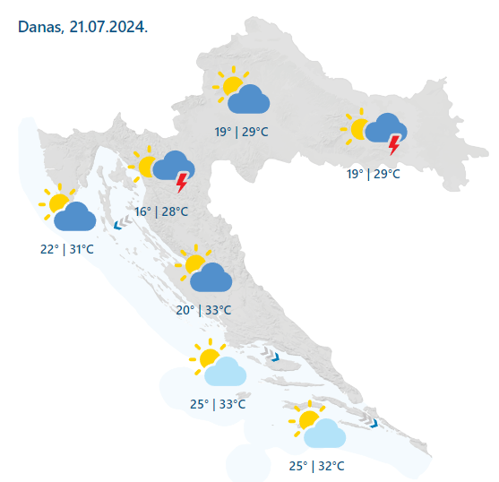 Iskoristite nedjelju za uživanje, sutra opet kiša s grmljavinom