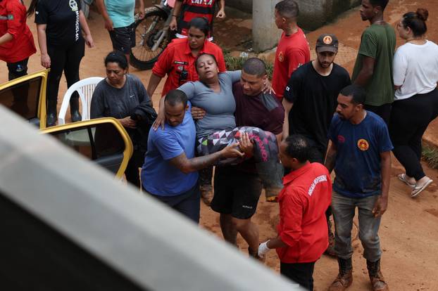 Aftermath of heavy rains in southeastern Brazil
