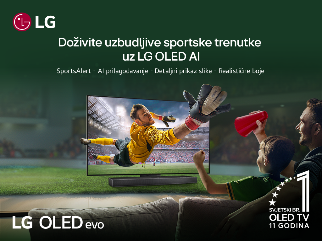 Doživite nogomet kao na stadionu uz novu liniju LG OLED televizora