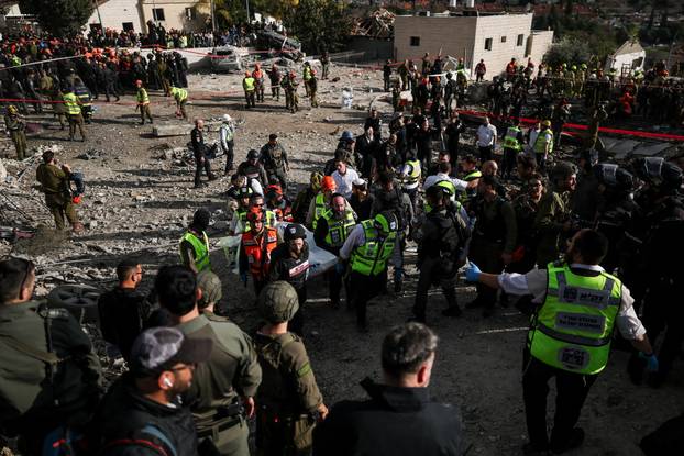 Aftermath of an Iranian strike in Beit Shemesh