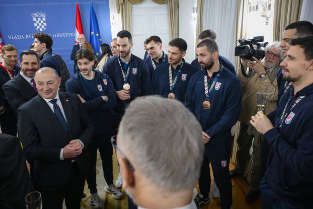 Zagreb: Prijem rukometaša u Banskim dvorima