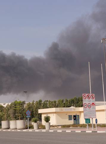 Smoke billows after Iranian attack, following United States and Israel strikes on Iran