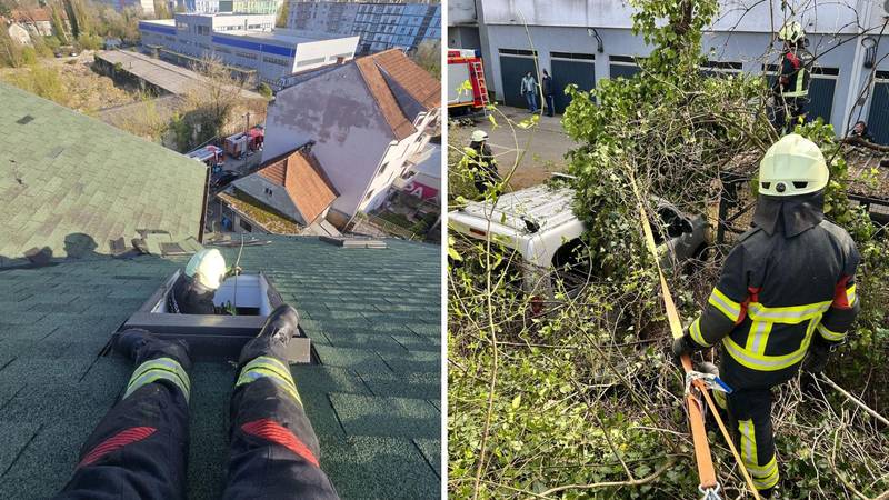 FOTO Vatrogasci i dalje saniraju velike štete nakon nevremena, u Zagreb stižu vozila za ispomoć