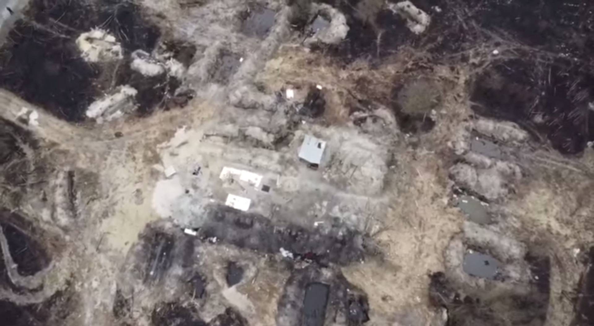 A general view of trenches near the Chernobyl Nuclear Power Plant, in Pripyat