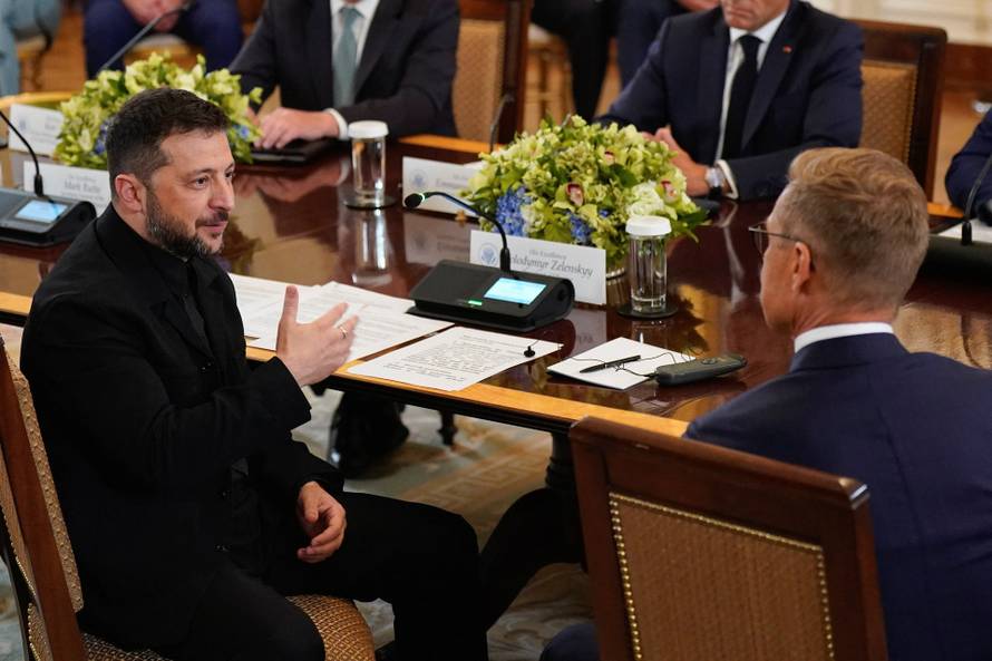 U.S. President Trump meets with Ukrainian President Zelenskiy and European leaders, in Washington, D.C.